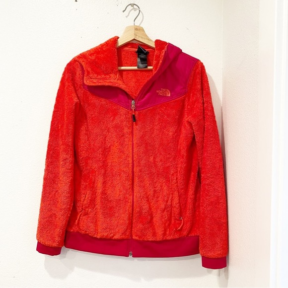 The North Face Tops - The North Face Women's Bright Red Fuzzy Sweatshirt sz M
